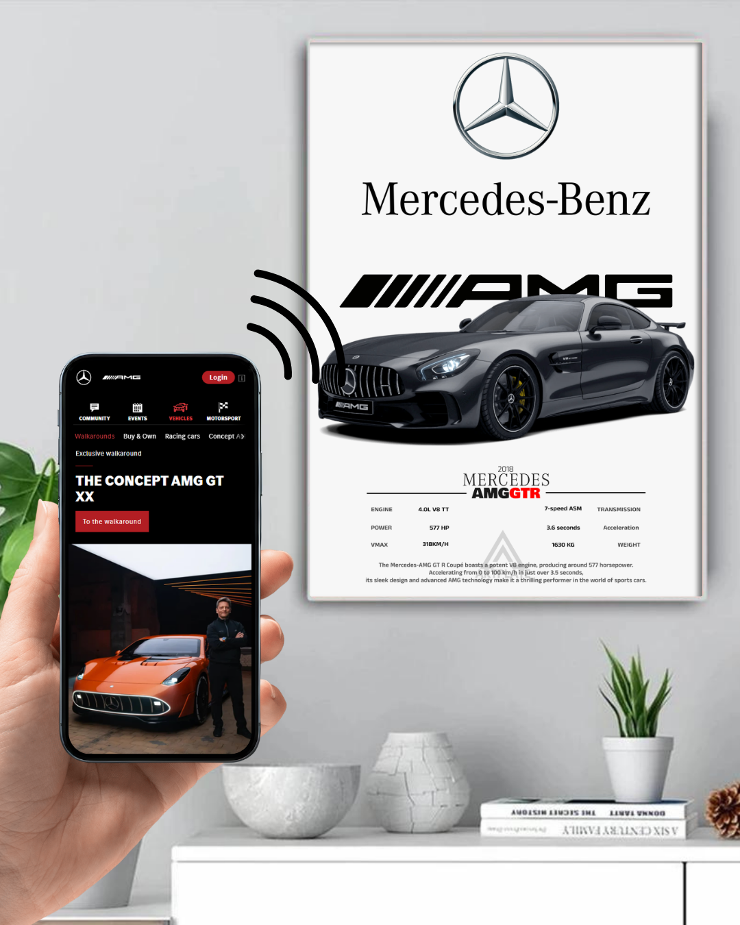 Cadre connecté Mercedes AMG GTR