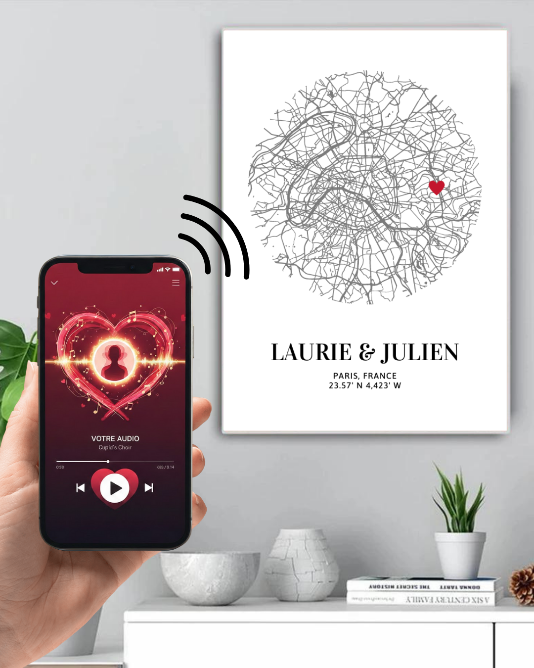 Cadre connecté Ville de l'amour