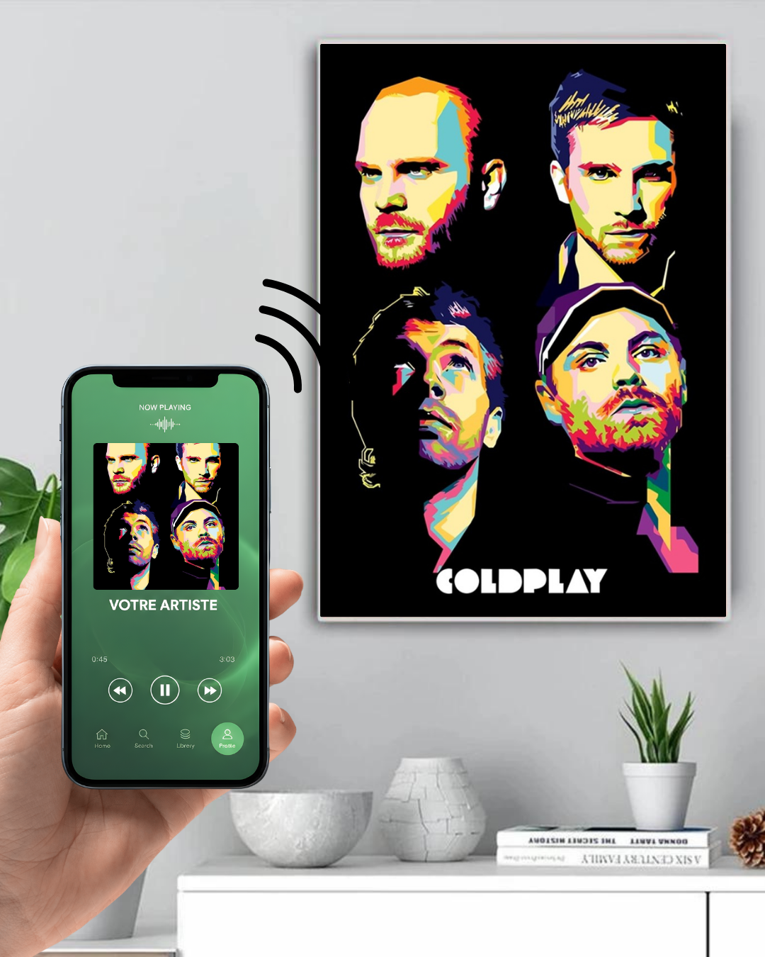 Cadre connecté Coldplay