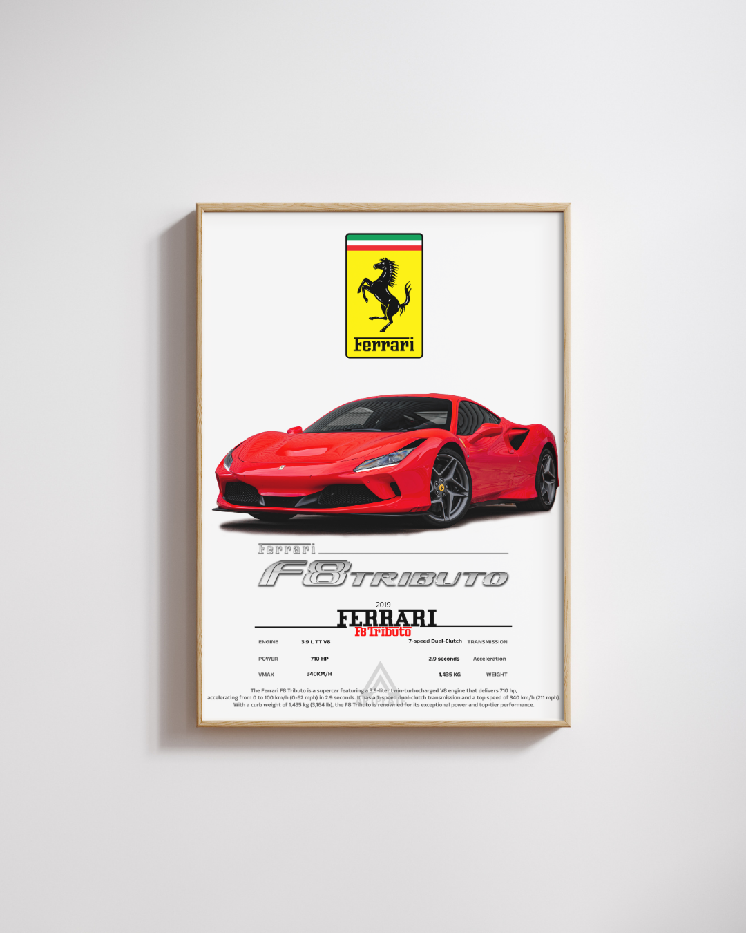 Cadre connecté Ferrari F8 Tributo - Vue 2