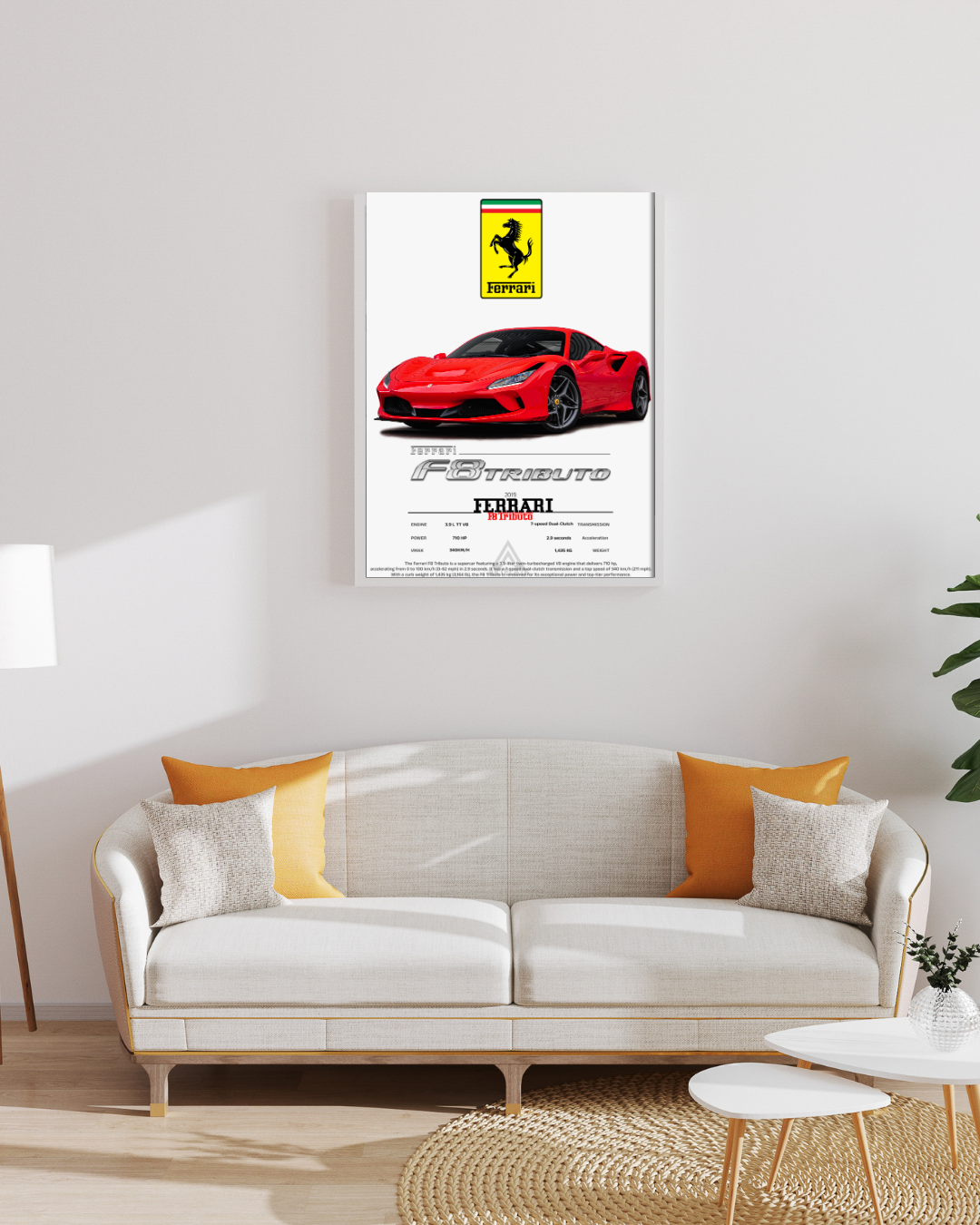 Cadre connecté Ferrari F8 Tributo - Vue 3