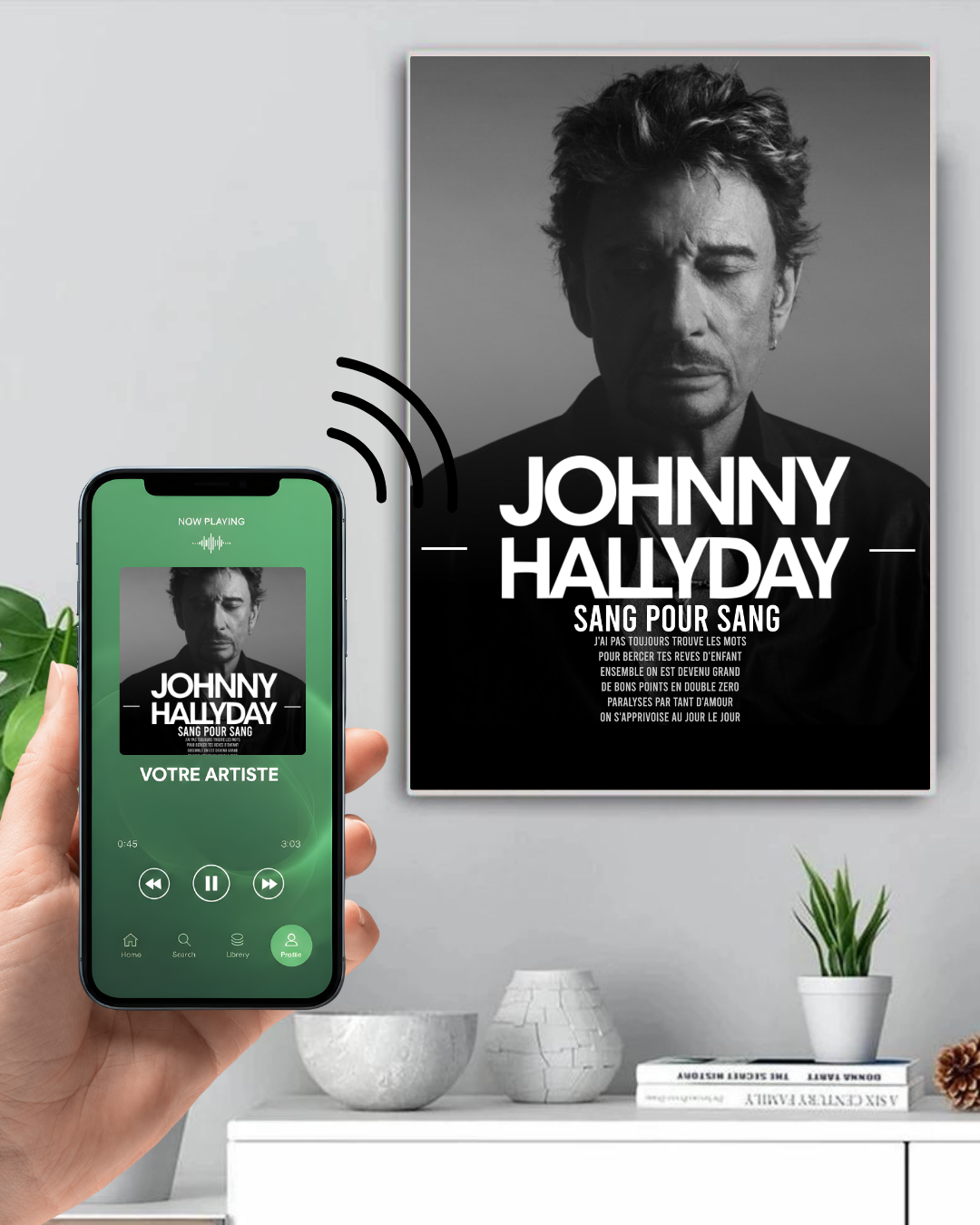 Cadre connecté Johnny Hallyday