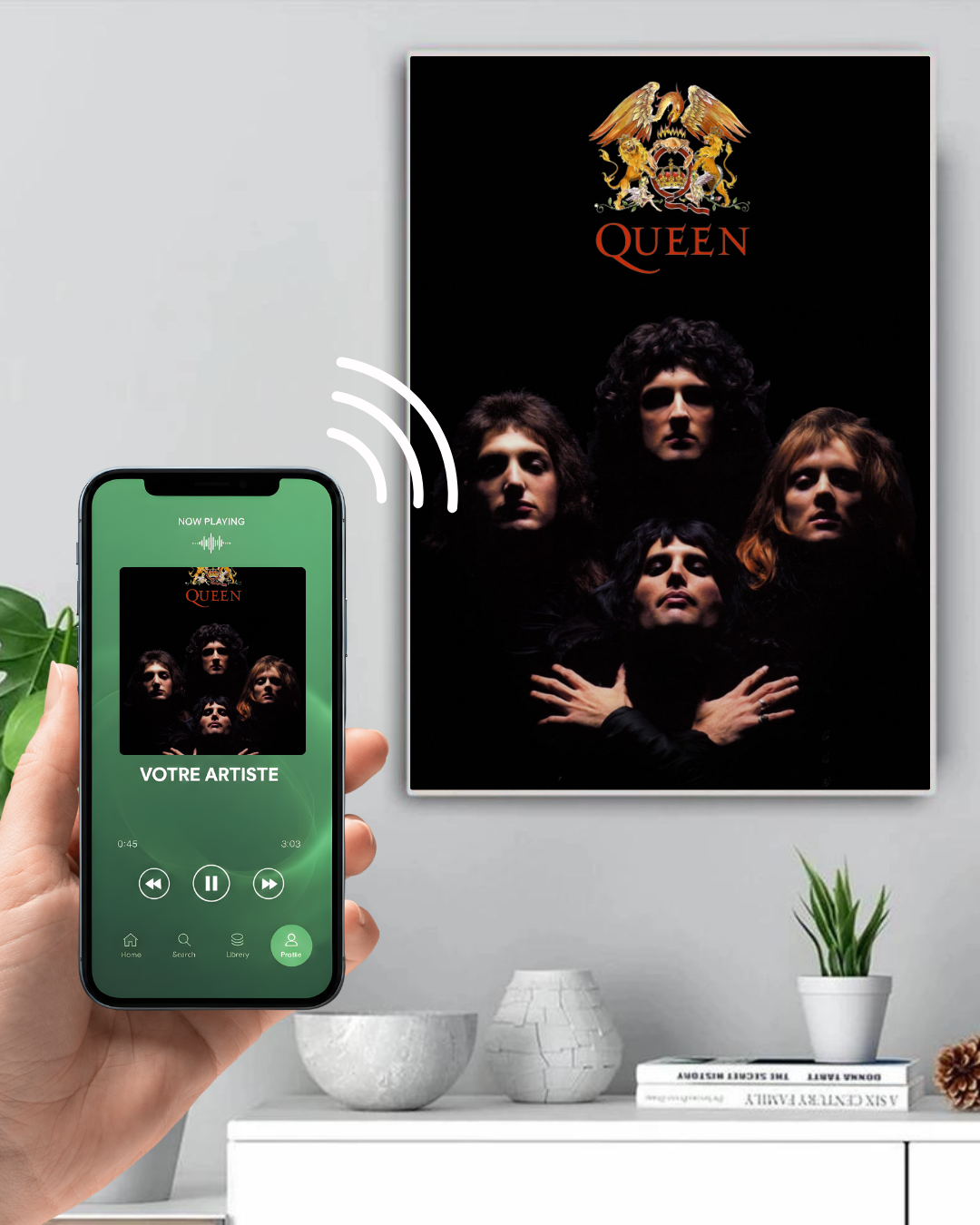 Cadre connecté Queen