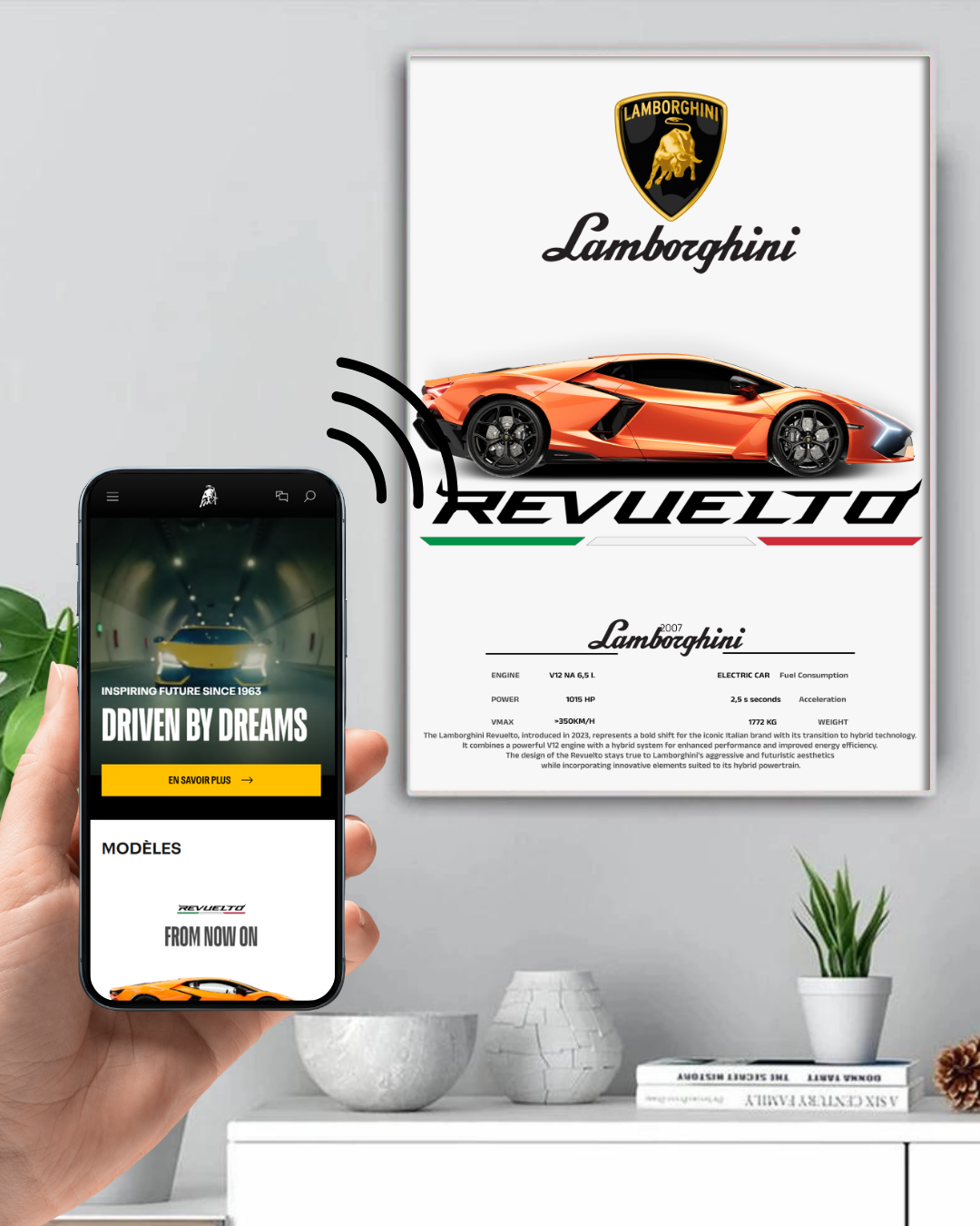 Cadre connecté Lamborghini Revuelto