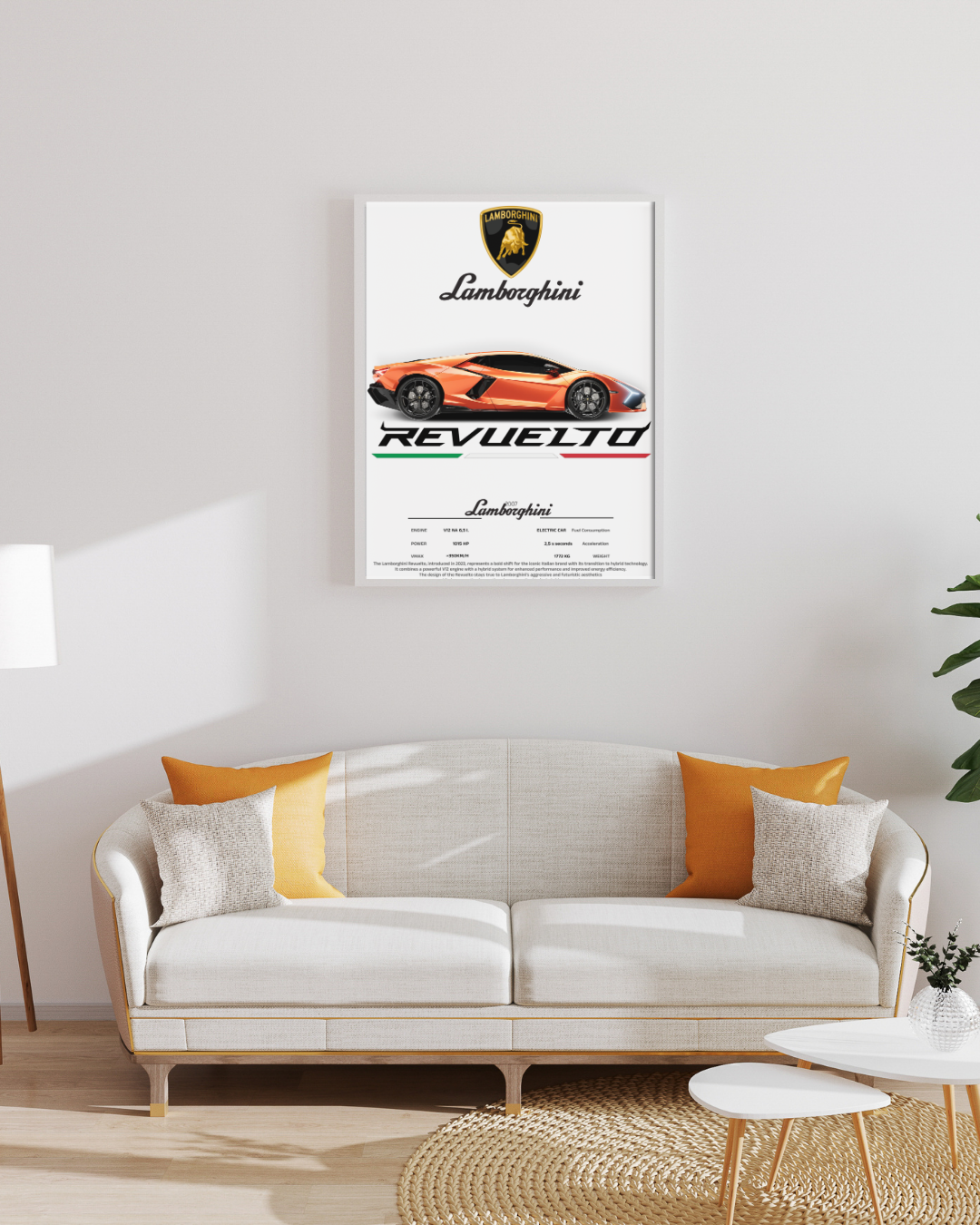 Cadre connecté Lamborghini Revuelto - Vue 3