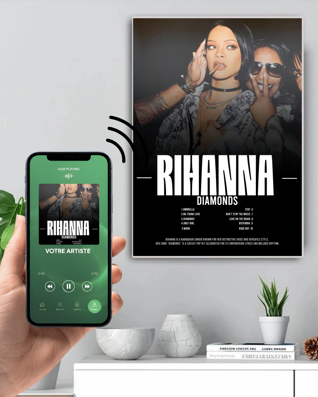 Cadre connecté Rihanna